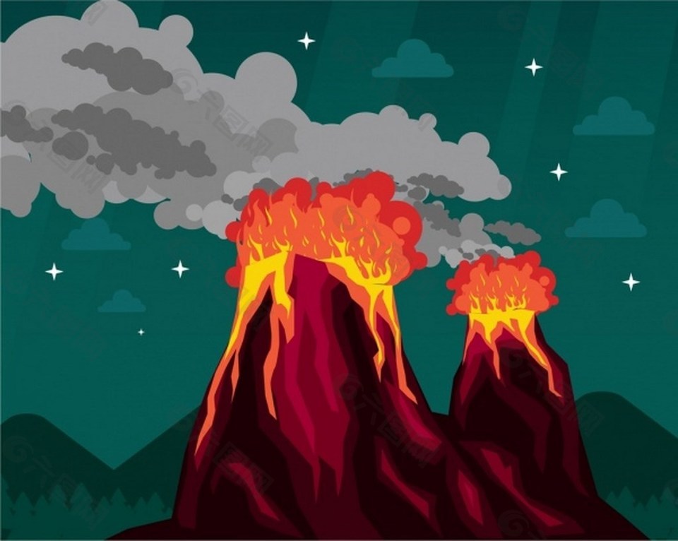 火山爆发背景图