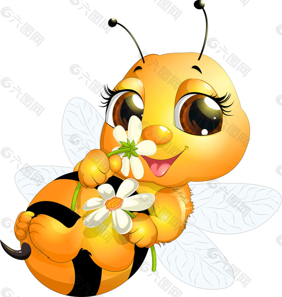拿花朵的蜜蜂图片