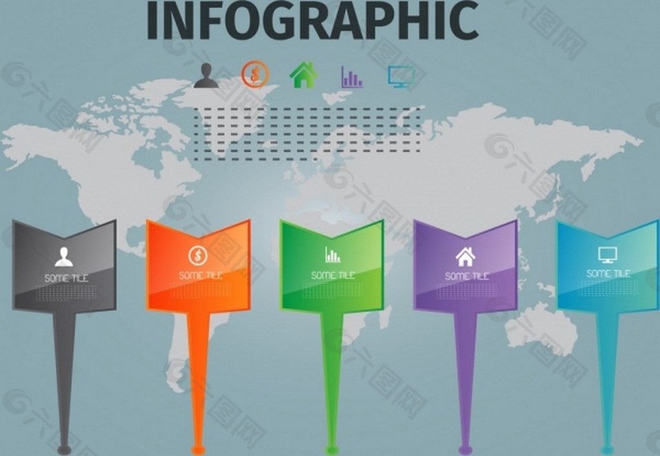 世界地图商业信息背景图