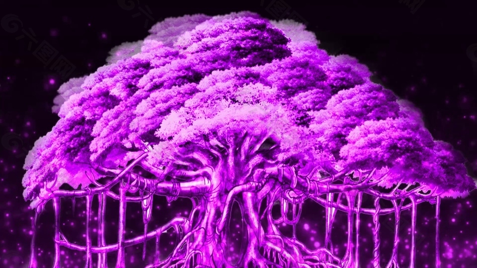 紫色森林梦幻树