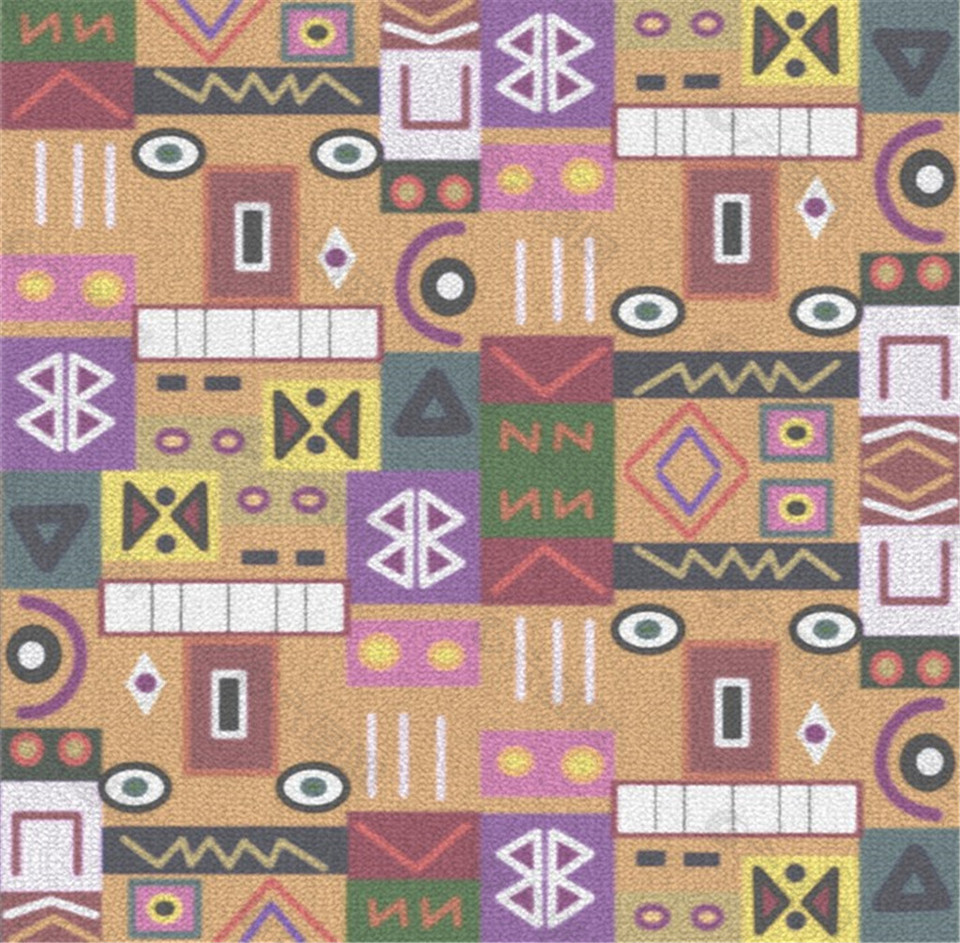 彩色卡通风格布纹壁纸