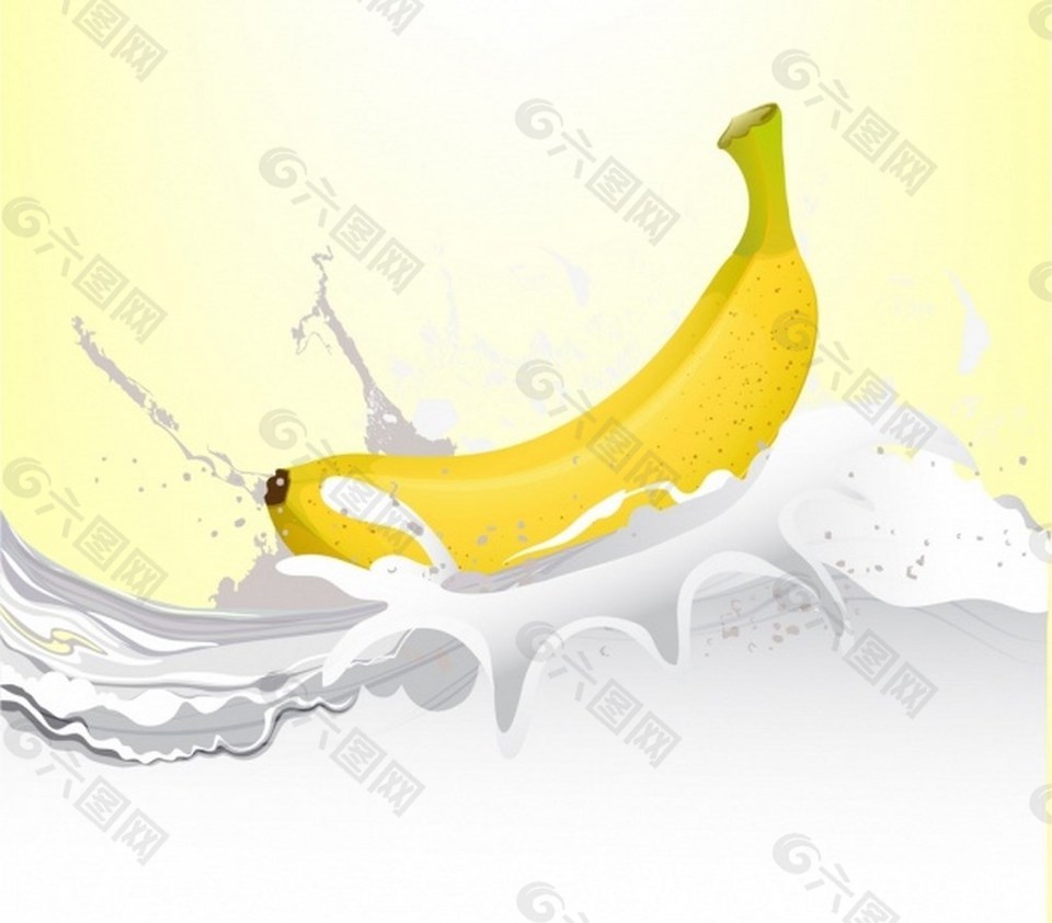 香蕉牛奶广告背景