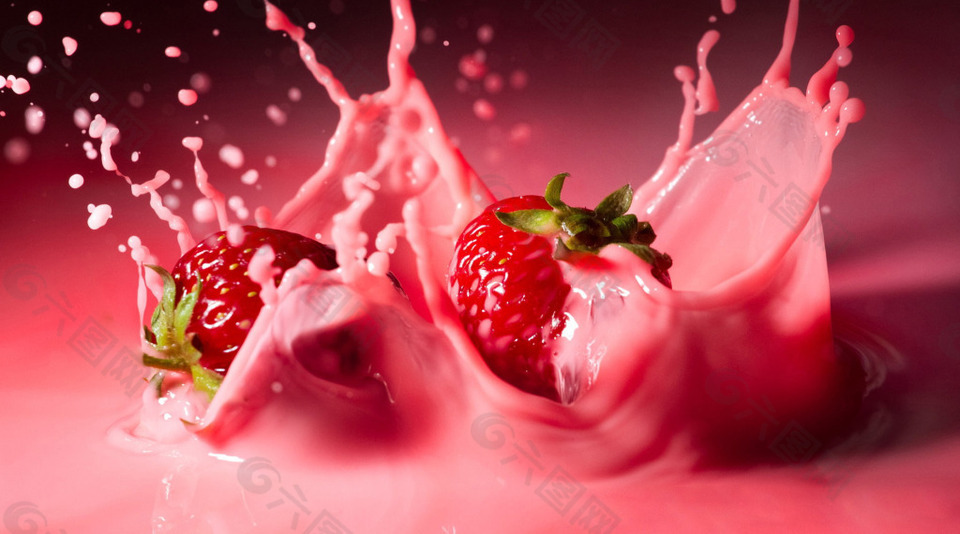 奶油草莓高清全屏背景创意背景唯美甜美背景