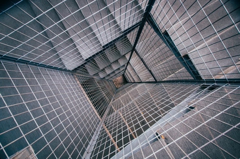 创新独特的楼梯向下俯视平面图