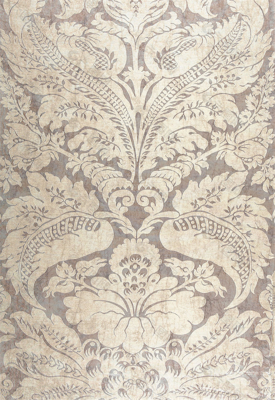 白色花纹布艺壁纸图片