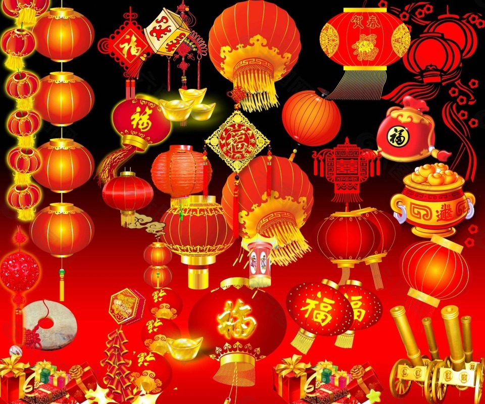 喜庆灯笼新年喜庆素材
