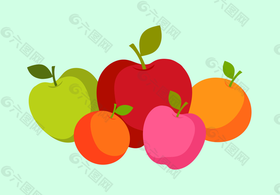 卡通彩色水果素材设计