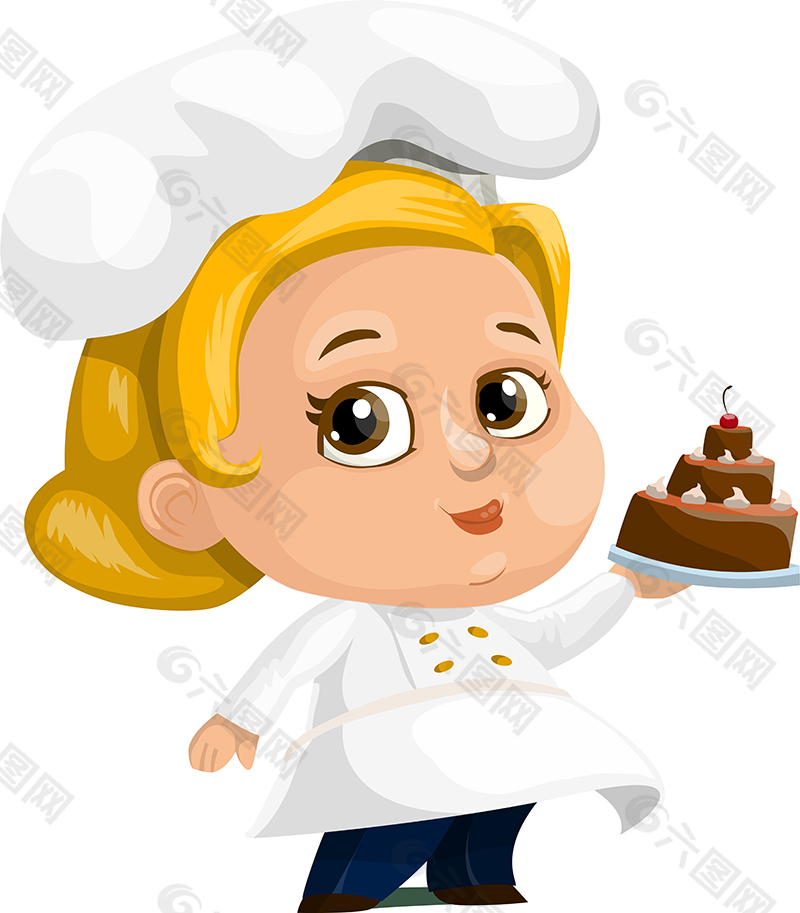 卡通小厨师蛋糕素材