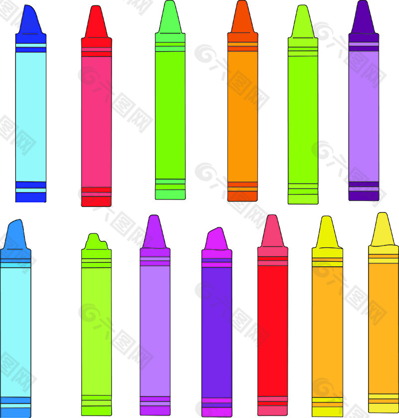 卡通教育彩色画笔设计