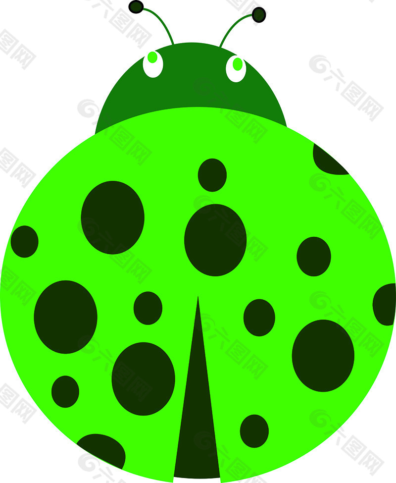 绿色斑点瓢虫素材设计