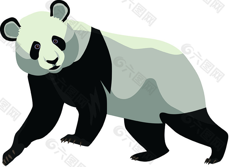 卡通多边形熊猫素材设计