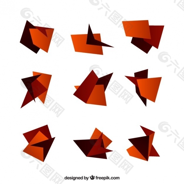 棕色色调的折纸图形