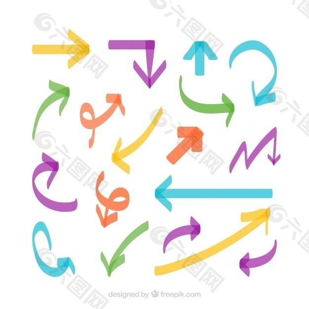 记号笔的彩色箭头