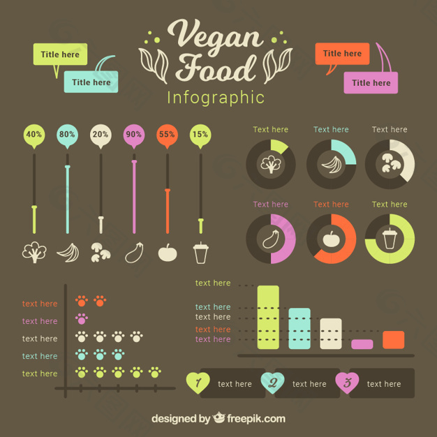 素食食品的信息图表模板
