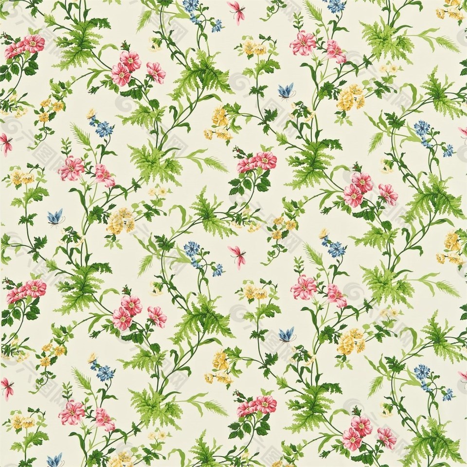 时尚花纹布艺壁纸图片