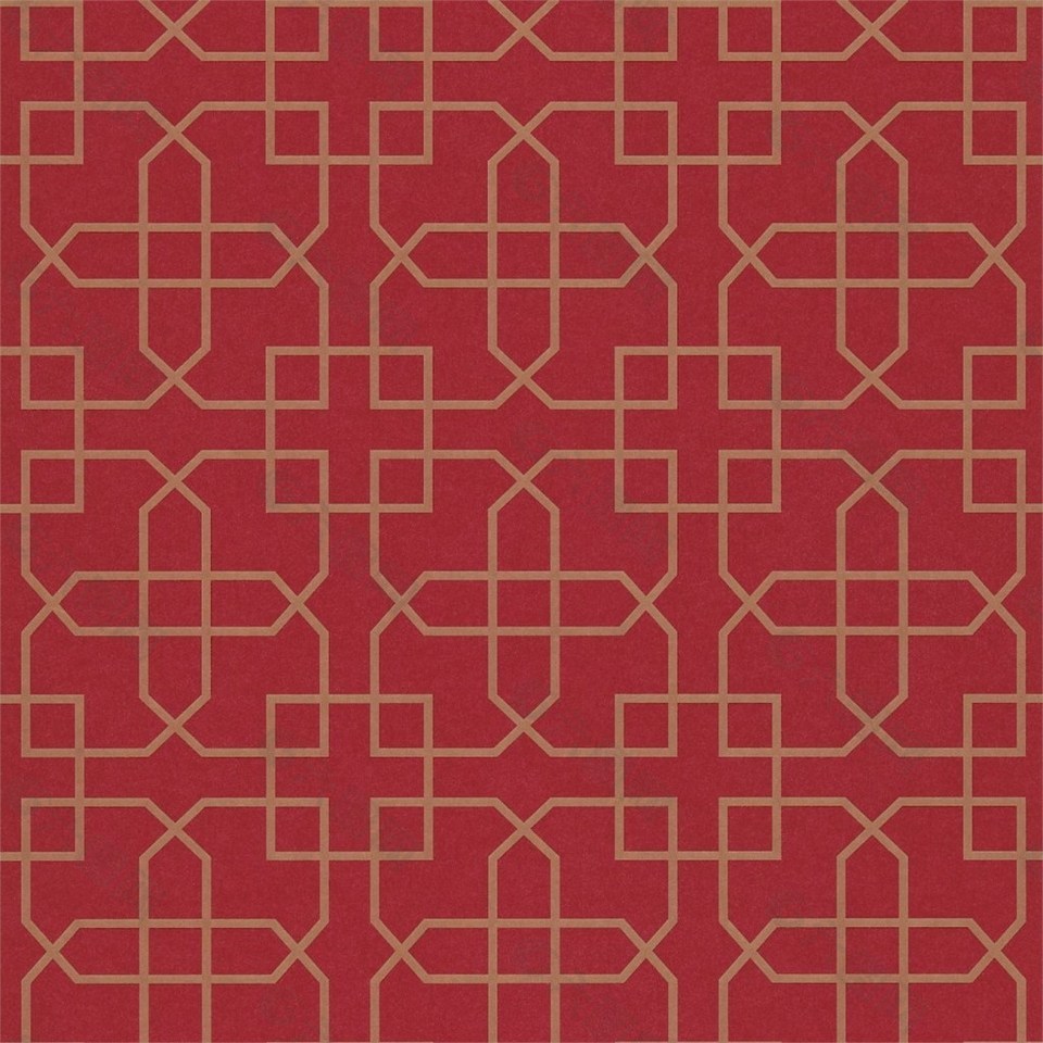 红色中式花纹图案壁纸