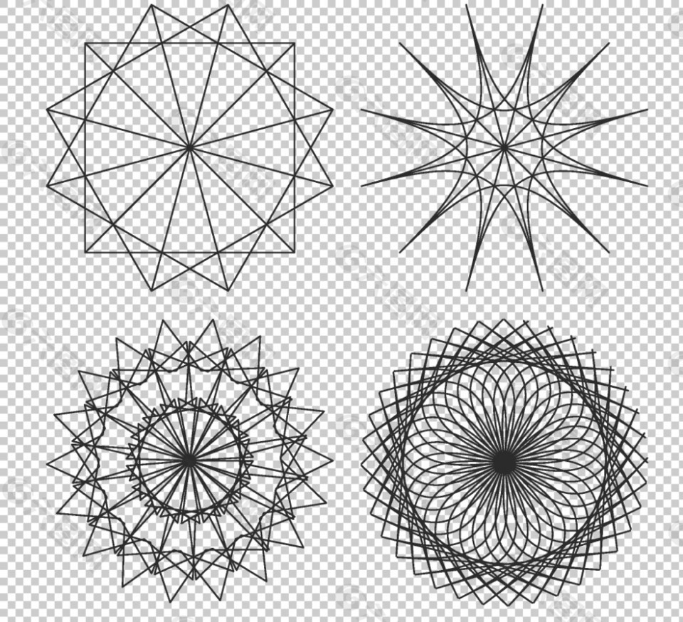 抽象对称图案花纹免抠png透明图层素材设计元素素材免费下载(图片编号