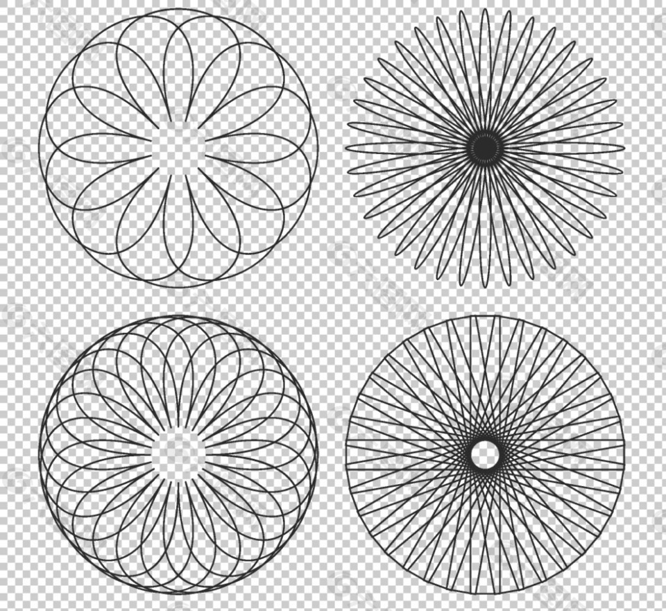 抽象圆形图案花纹免抠png透明图层素材