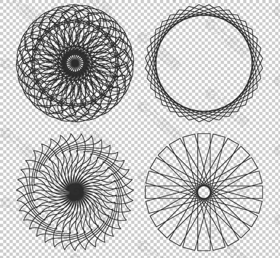 抽象对称圆形图案免抠png透明图层素材设计元素素材免费下载(图片编号