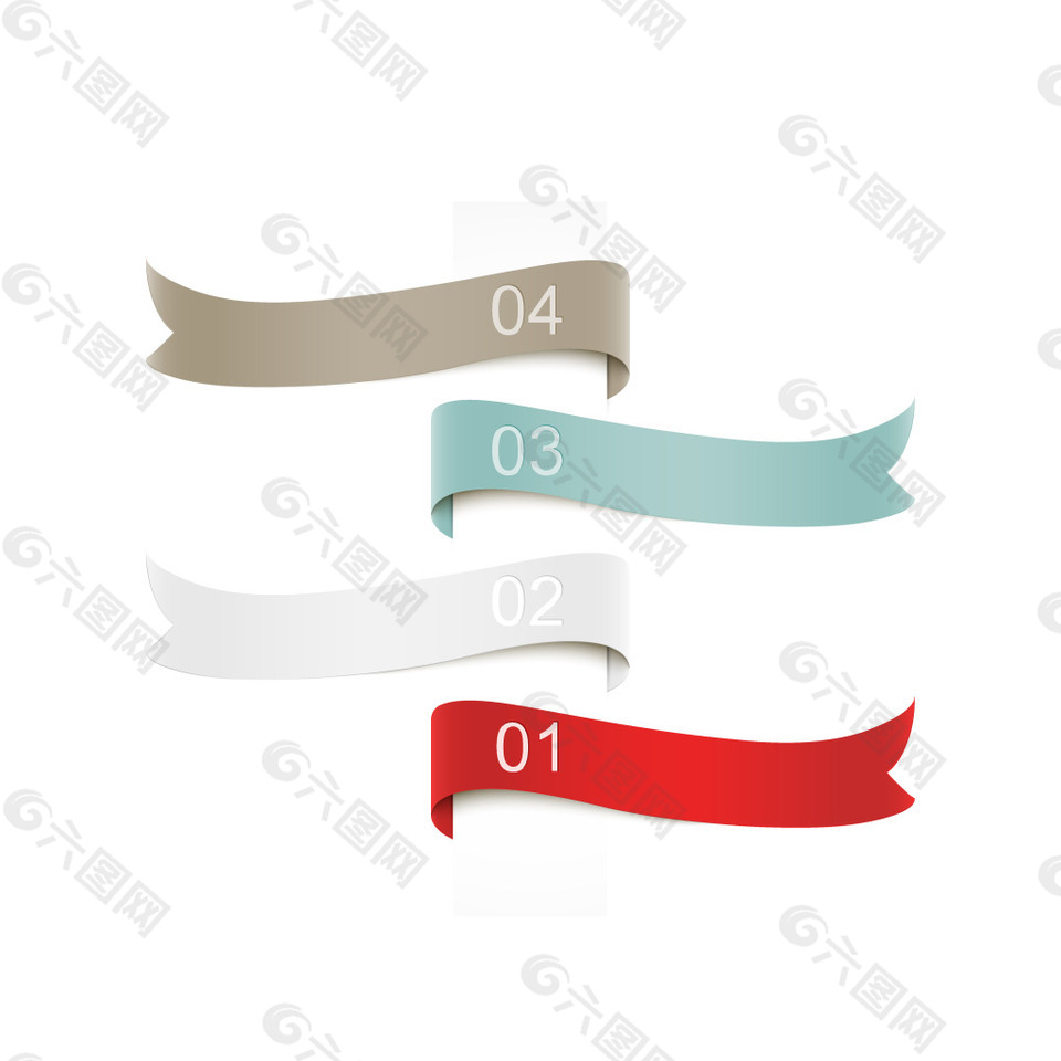 手绘分类飘带元素