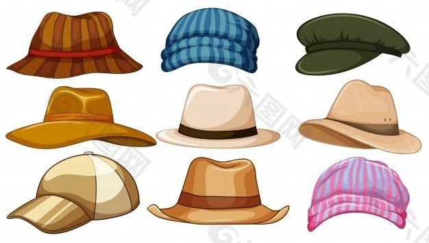 各种时髦的帽子
