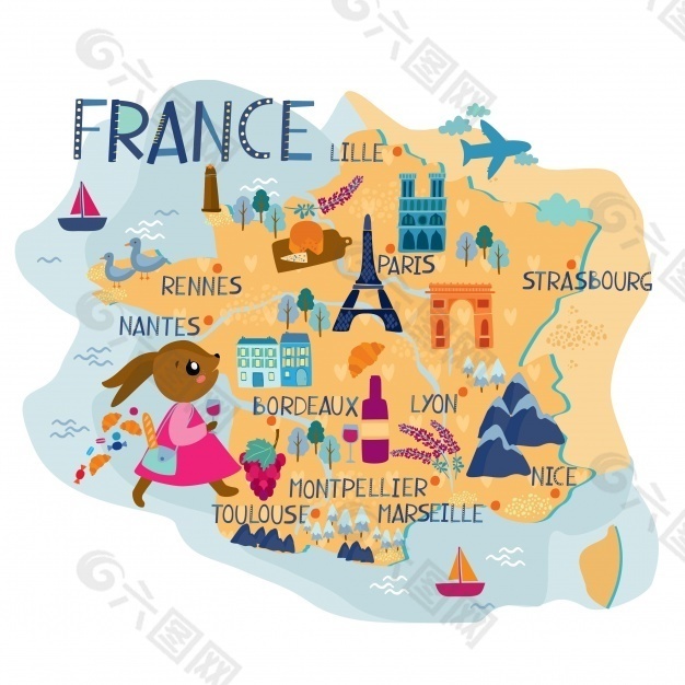 法国插图地图