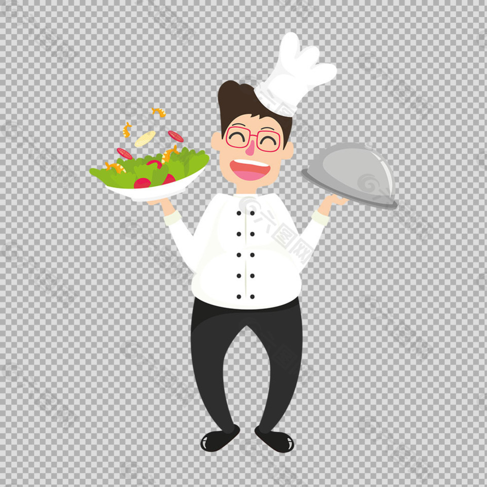 创意厨师人物插图免抠png透明图层素材