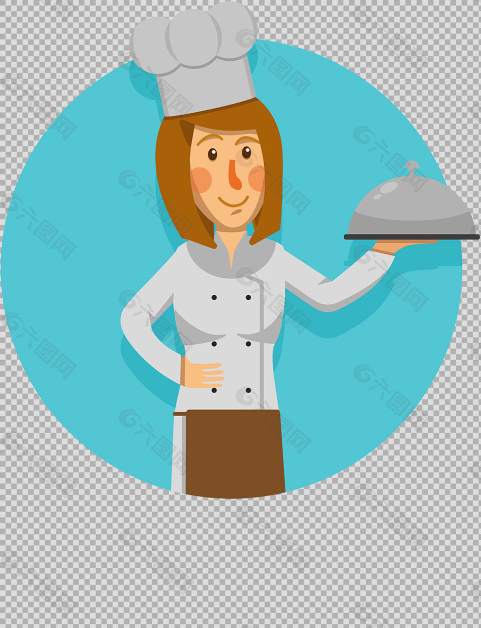 美女厨师人物插图免抠png透明图层素材