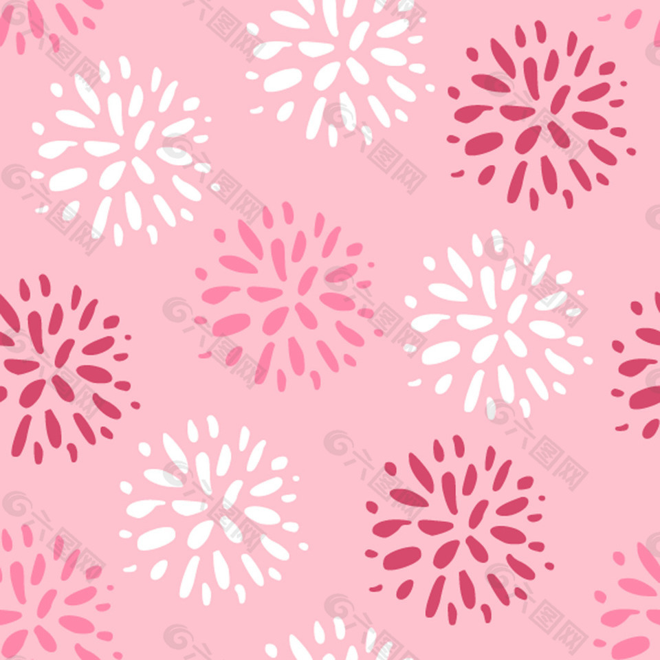 粉色浅粉色婚礼卡通花朵矢量纹理