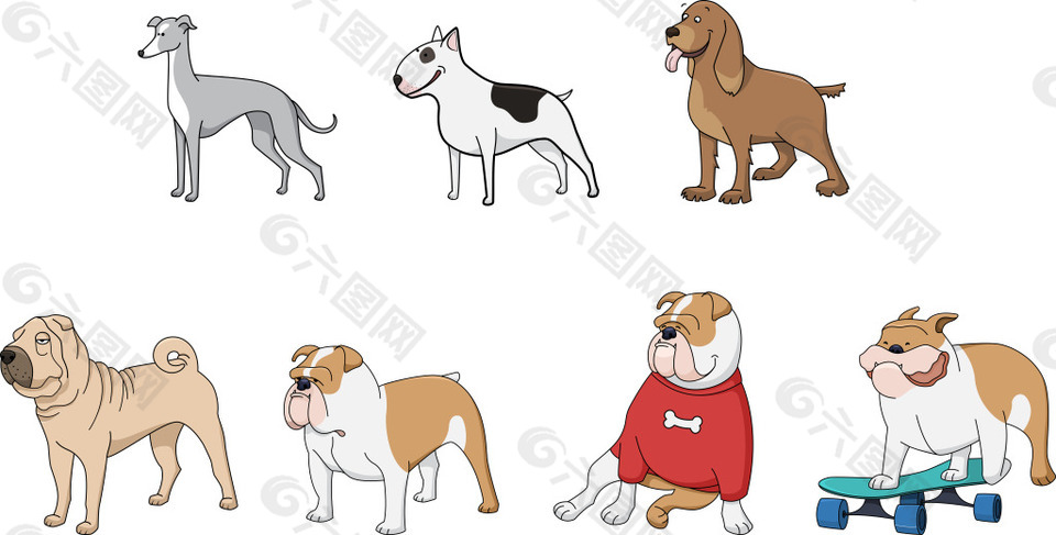 卡通宠物狗素材包