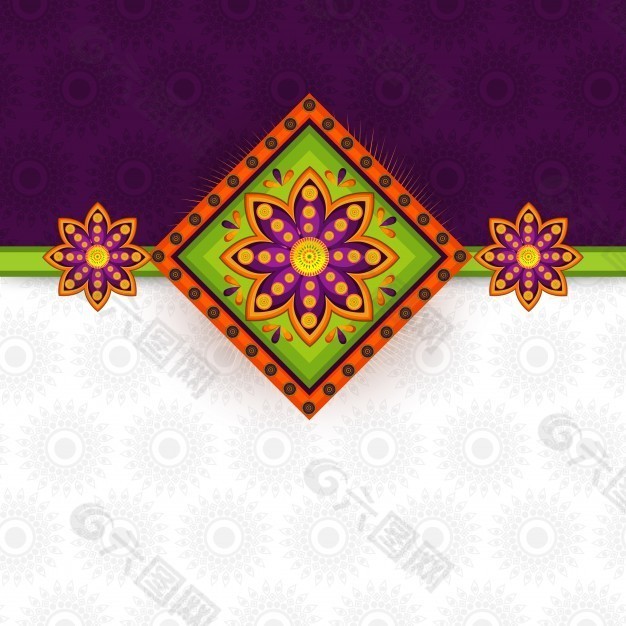 Raksha Bandhan美丽的花卉rakhi设计，印度节日庆典。