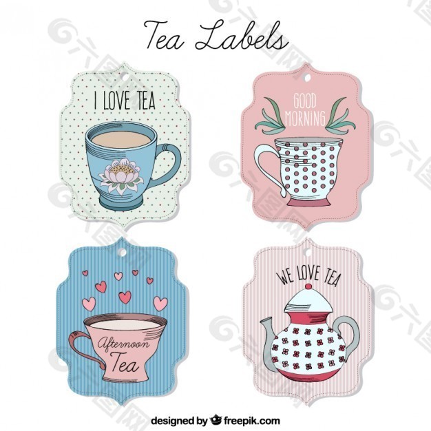 简略可爱的茶标签