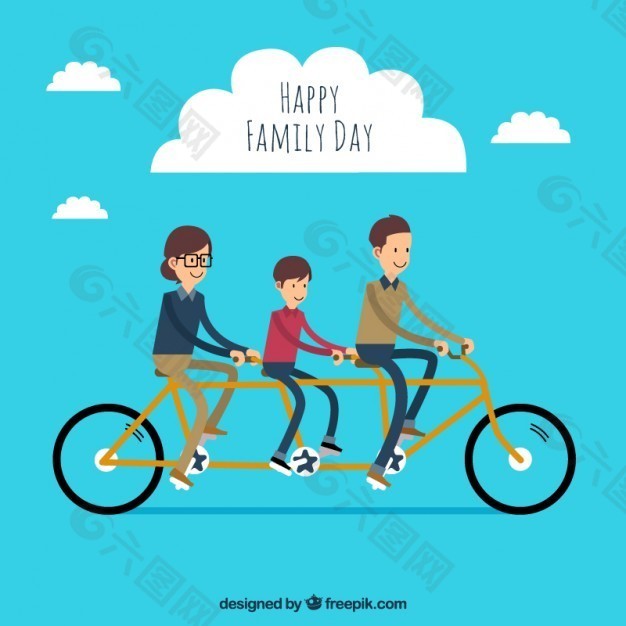 带自行车的家庭