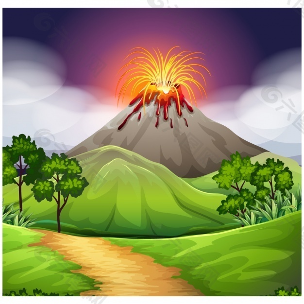 火山背景设计设计元素素材免费下载 图片编号 六图网