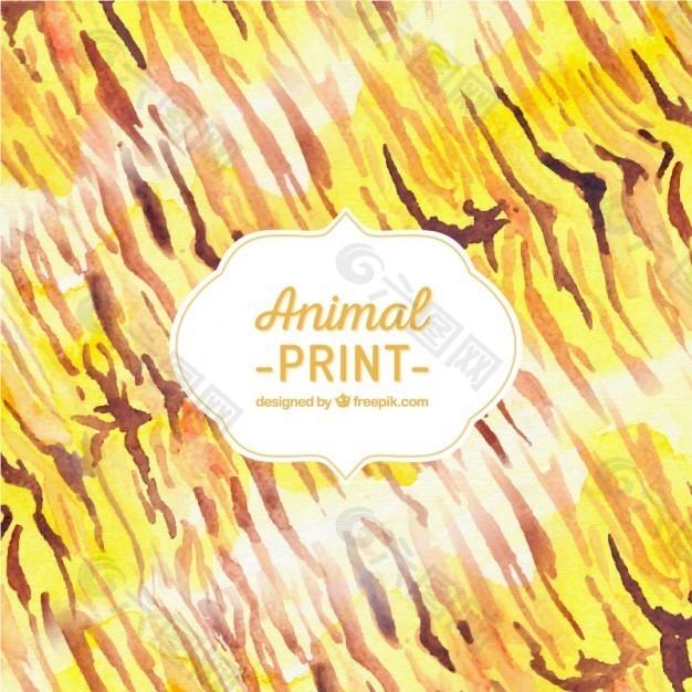 手绘老虎打印背景