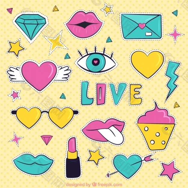 八十年代情人节贴纸