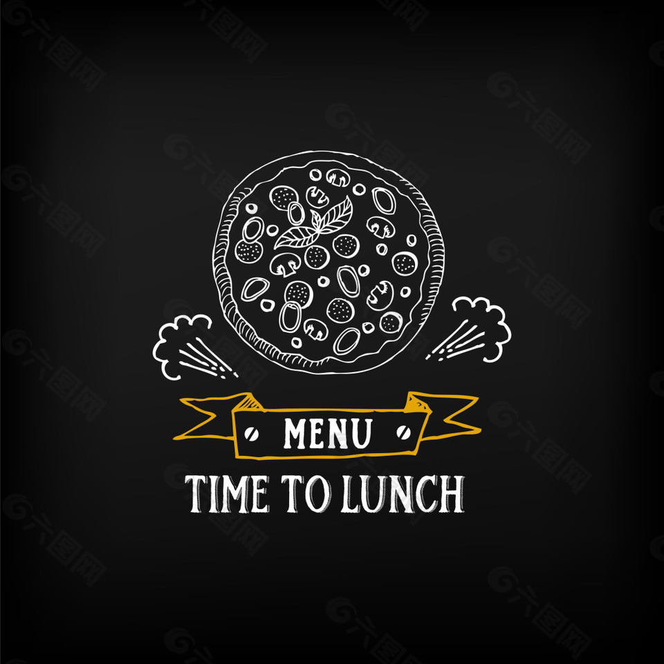 午餐菜单标志Logo矢量