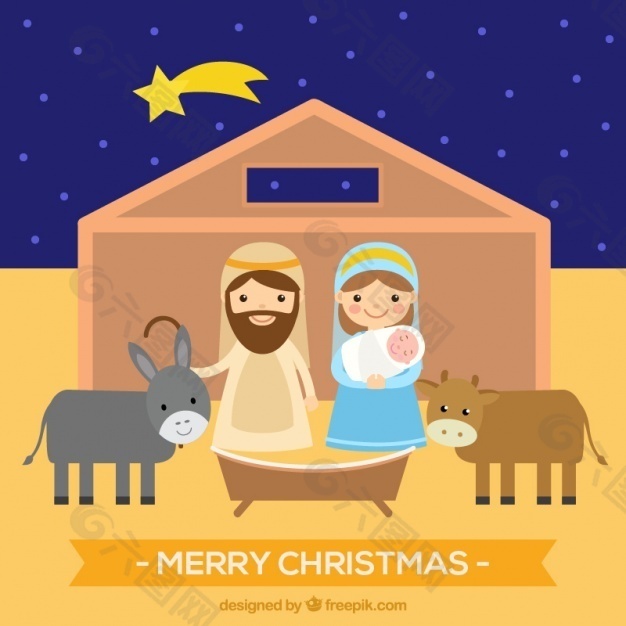 平面设计中的耶稣诞生场景