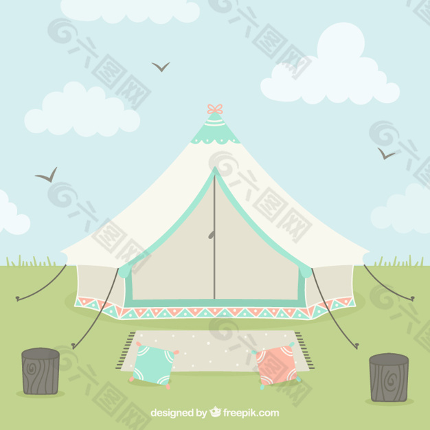 软色调野营帐篷