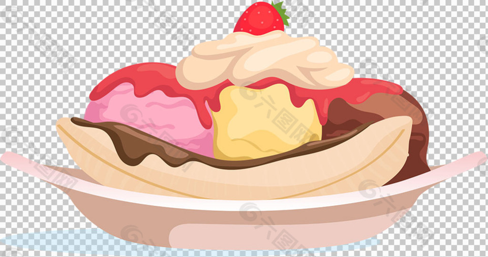彩色手绘冰淇淋图案免抠png透明图层素材