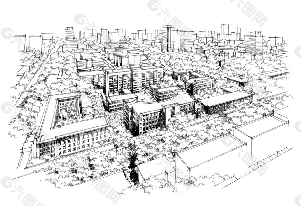 建筑手绘效果图
