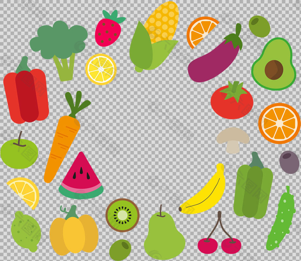 手绘各种蔬菜免抠png透明图层素材