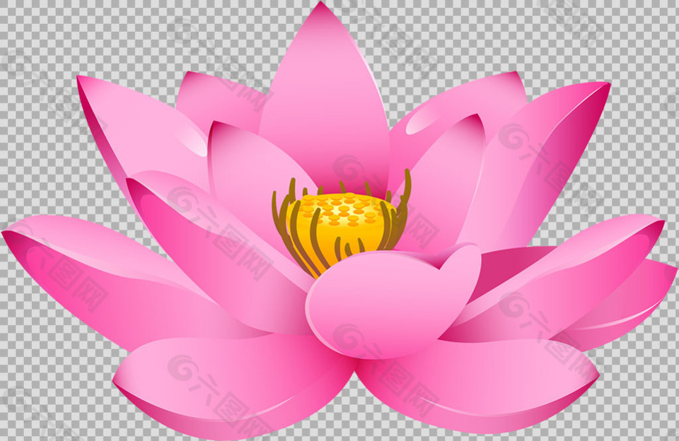 粉红色荷花莲花免抠png透明图层素材