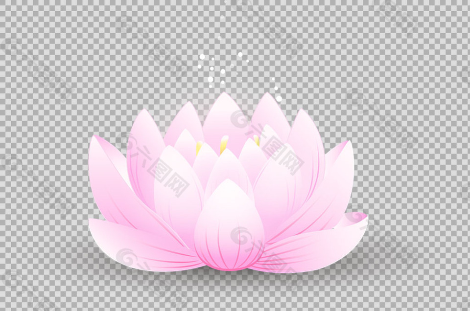 漂亮荷花莲花免抠png透明图层素材