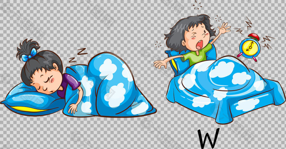 在睡觉的学生小孩免抠png透明图层素材