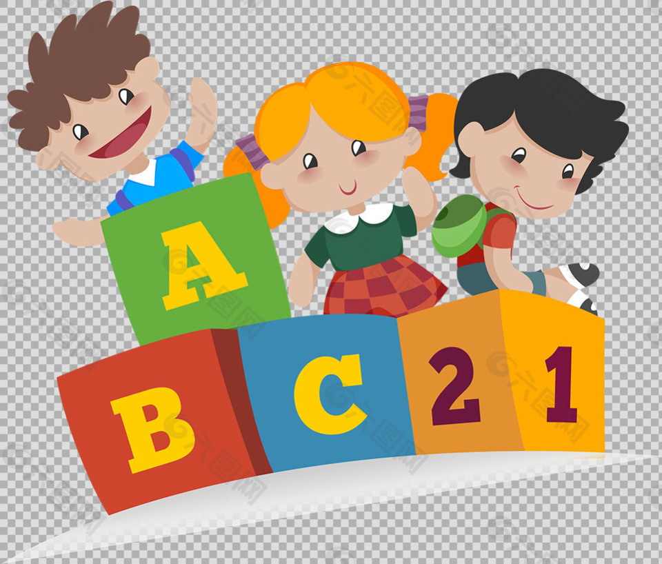 彩色字母积木学生小孩免抠png透明素材