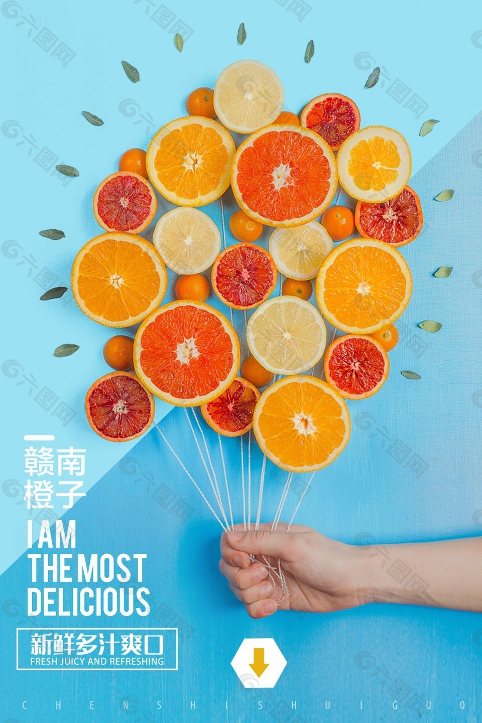 时尚创意橙子促销海报平面广告素材免费下载(图片编号:8773595)