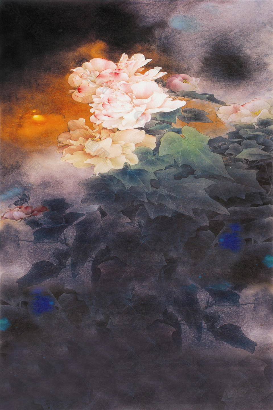 荷花意境画h5背景