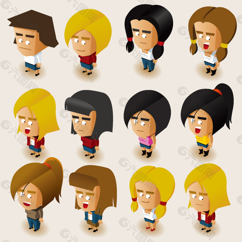 可爱卡通人物形象素材