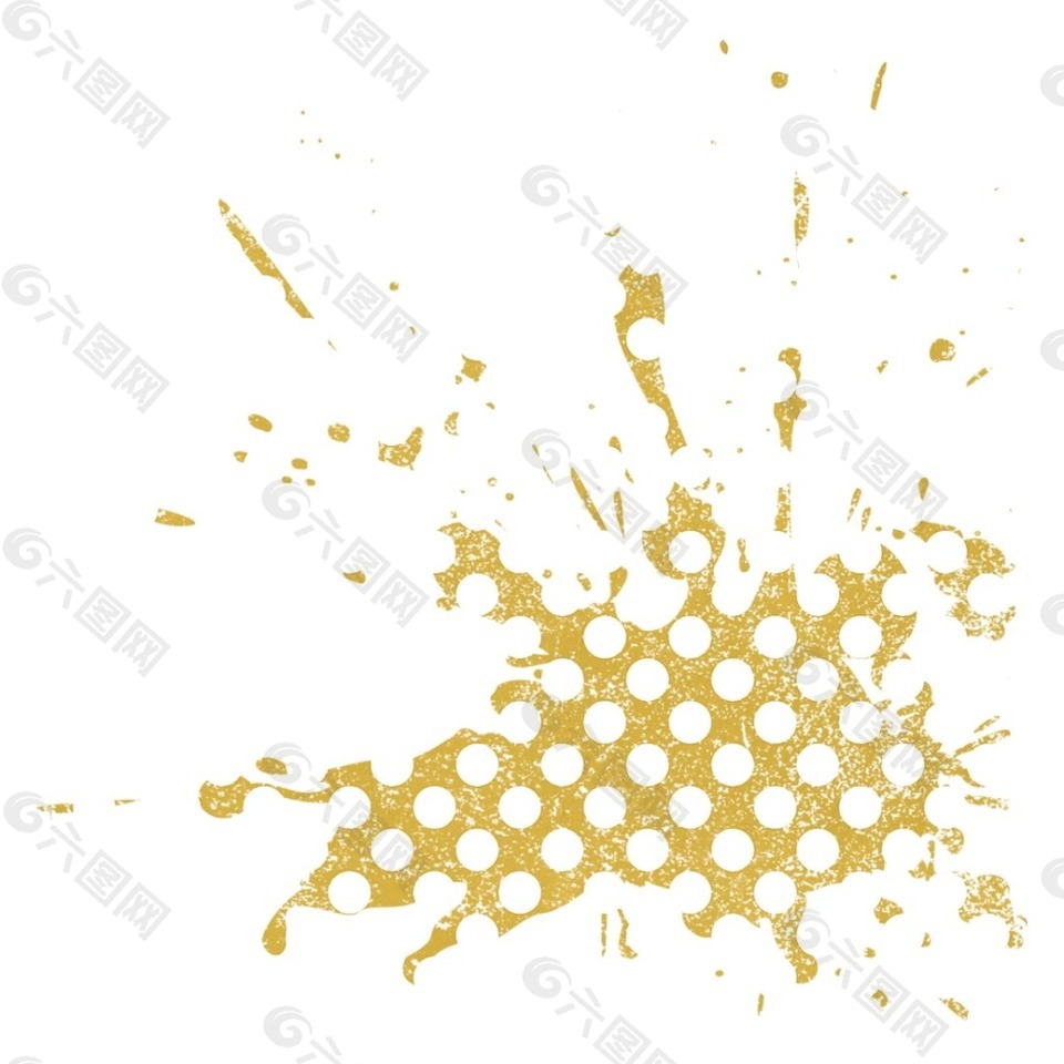 抽象黄色圈圈涂鸦元素